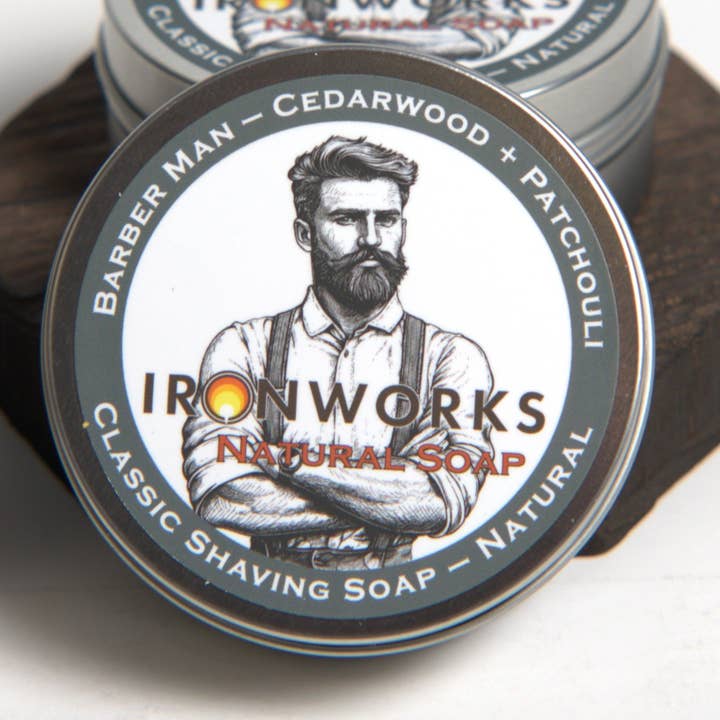 IRONWORKS Soap Company - Wholesale Shave Soap - Men's - Barber Man Shaving Soap - No synthetics