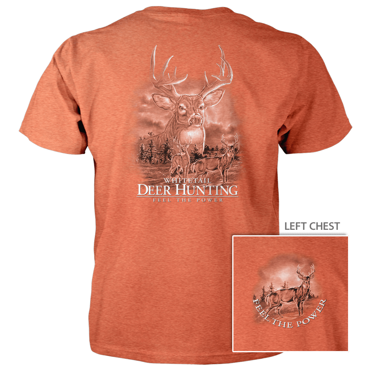 Old Country Outfitters - Vente T-shirt sérigraphié – unisexe - T-shirt en coton peigné « Feel the Power Deer Hunting »7