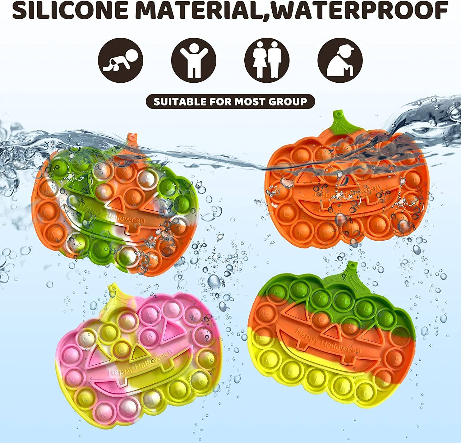 JSBlueRidge Toys - Vente Fidget/jouet anti-stress – enfant - Jouet Sensoriel Pop It Citrouille pour Enfants - Assorti10