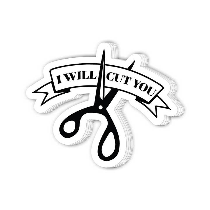 Twisted Wares - Wholesale Sticker - I Will Cut You Sticker