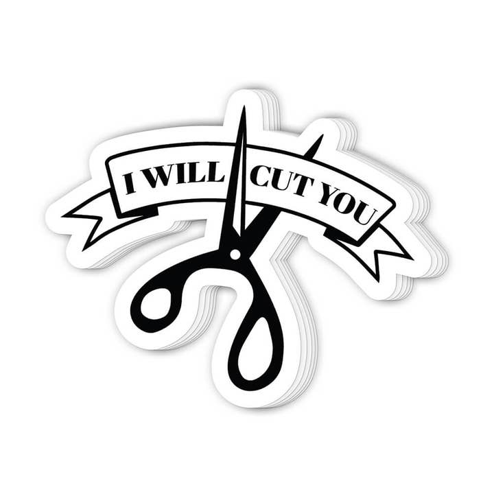 Pegatina Te Cortaré para venta al por mayor de Twisted Wares