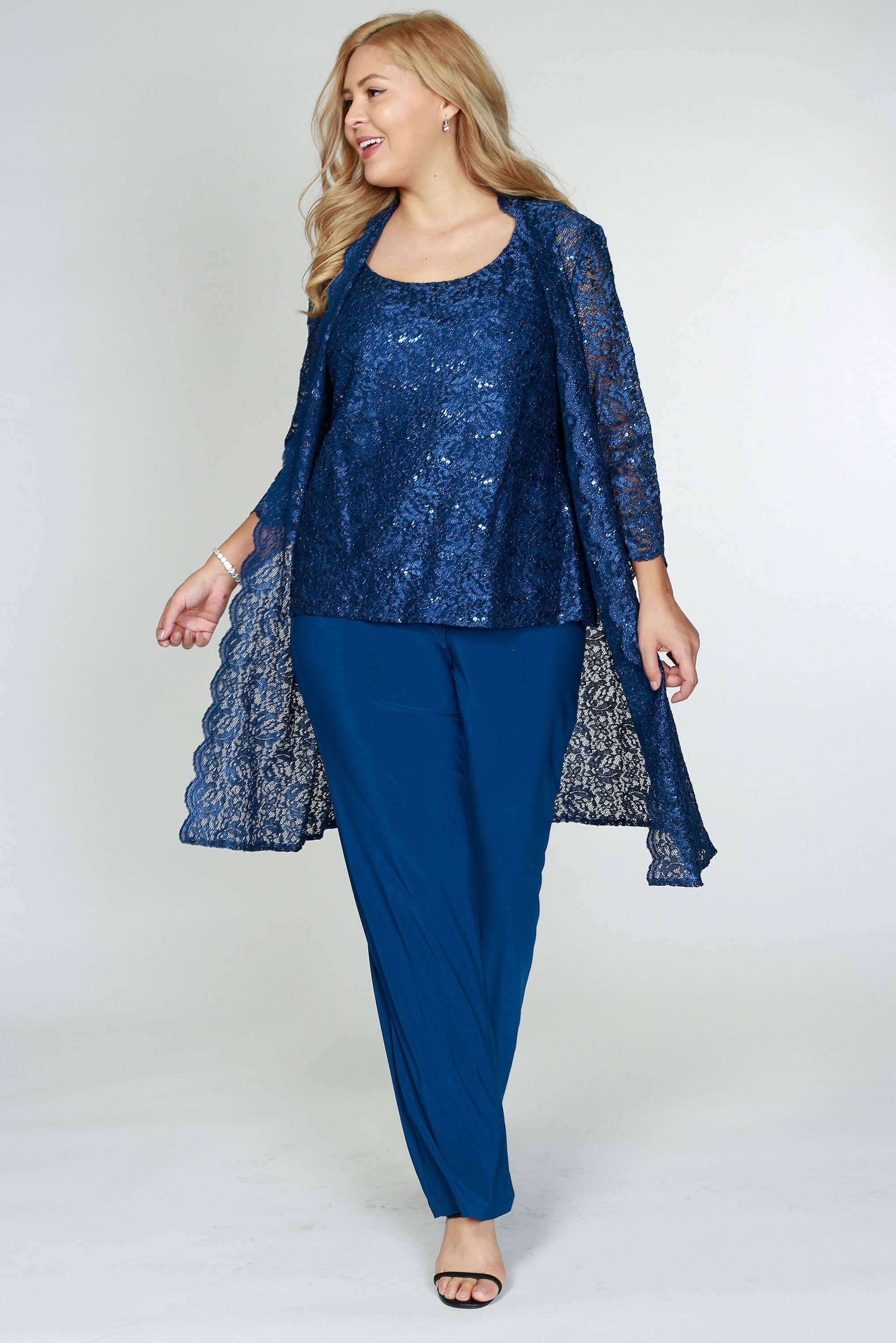 Kos Couture - Wholesale Kostuum - Dames - Grote Maten Moeder van de Bruid Formeel Broekpak Groothandel3