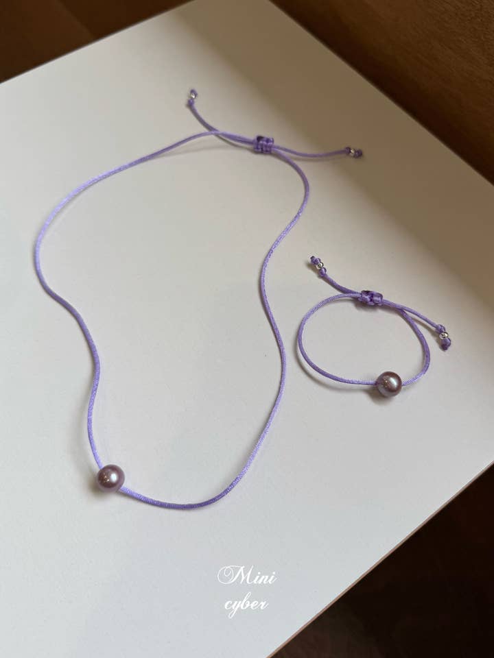 Lilac Glow Baroque Pendant Necklace for wholesale by MINICYBER STUDIO