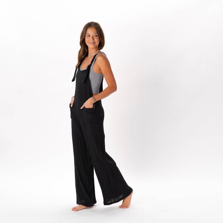 Lotus and Luna - Wholesale Jumpsuit - Women's - Black Cotton Nomad Jumpsuit