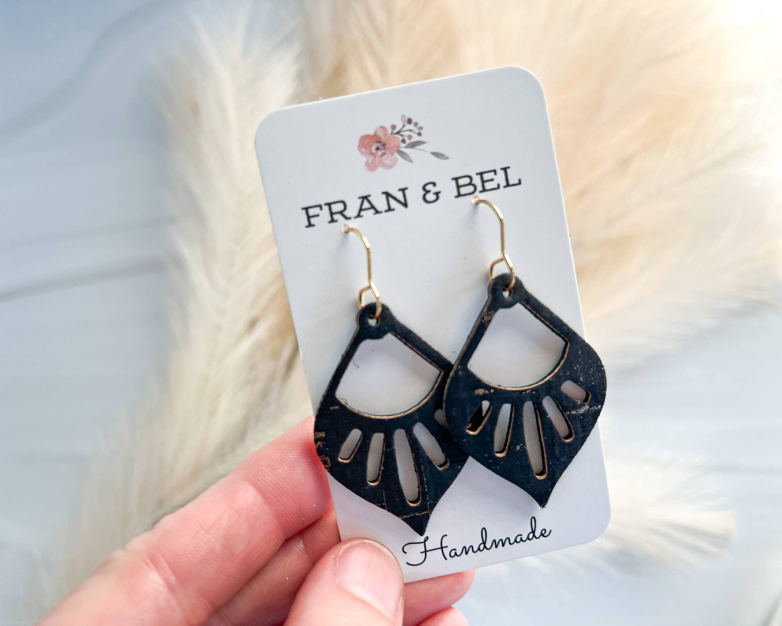 Fran and Bel - Wholesale Dangle Earrings - Intricate Cutout Teardrop Leather Dangle Earring6