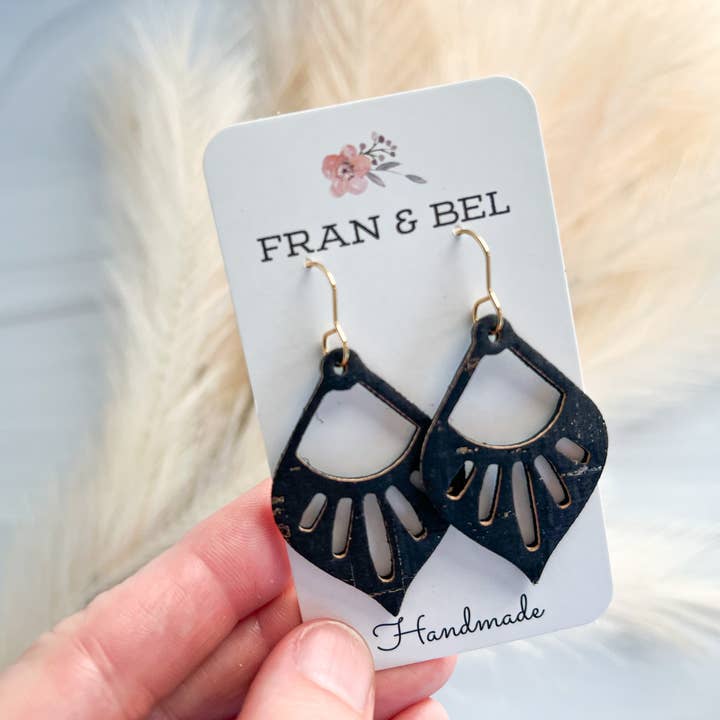 Fran and Bel - Wholesale Dangle Earrings - Intricate Cutout Teardrop Leather Dangle Earring6