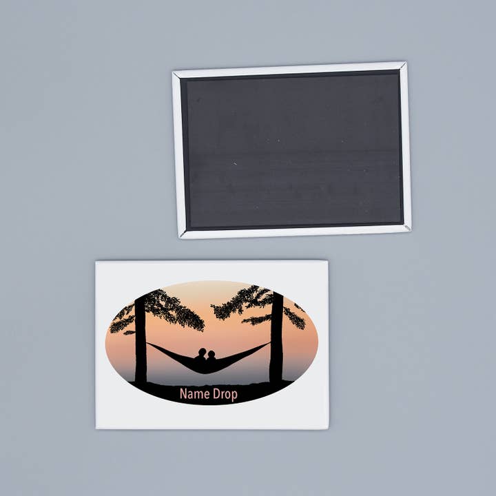 Hammock Sunset - Name Drop Magnet for wholesale by Black Loon Studio