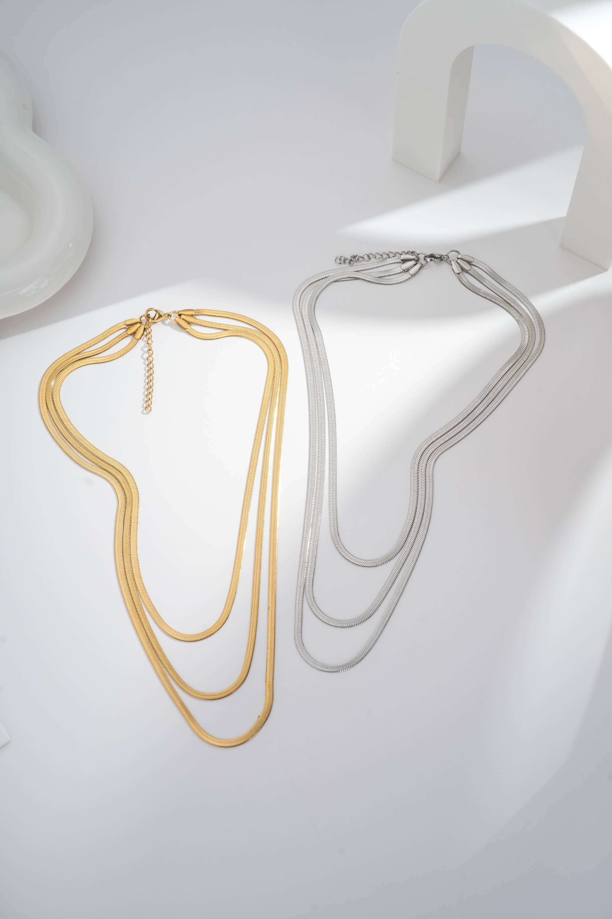 COSMOS - Wholesale Link & Chain Necklace - Elegance Trio Necklace – Multi-Strand Stainless Steel1