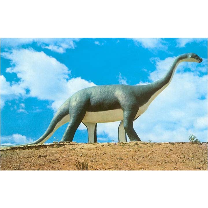 Postcard RS-109 Cement Brontosaurus for wholesale by Found Image Press