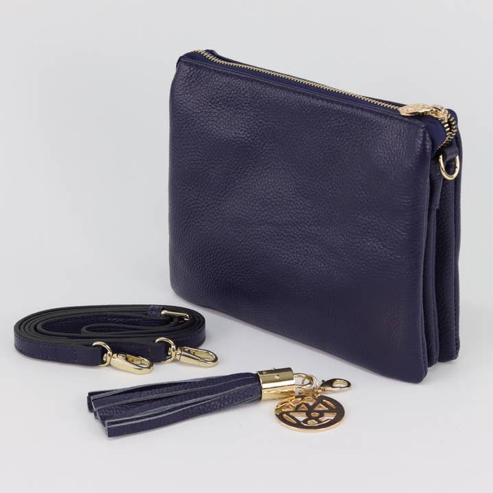 Willow & Zac - Wholesale Crossbody bag – Women's - Tara Navy Leather Crossbody1