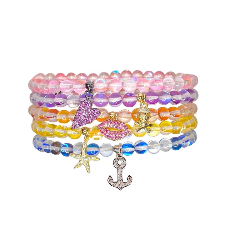 Love, Lisa - Wholesale Charm/Dangle Bracelet - Marsha Glowing Blue Anchor Ankle Bracelet