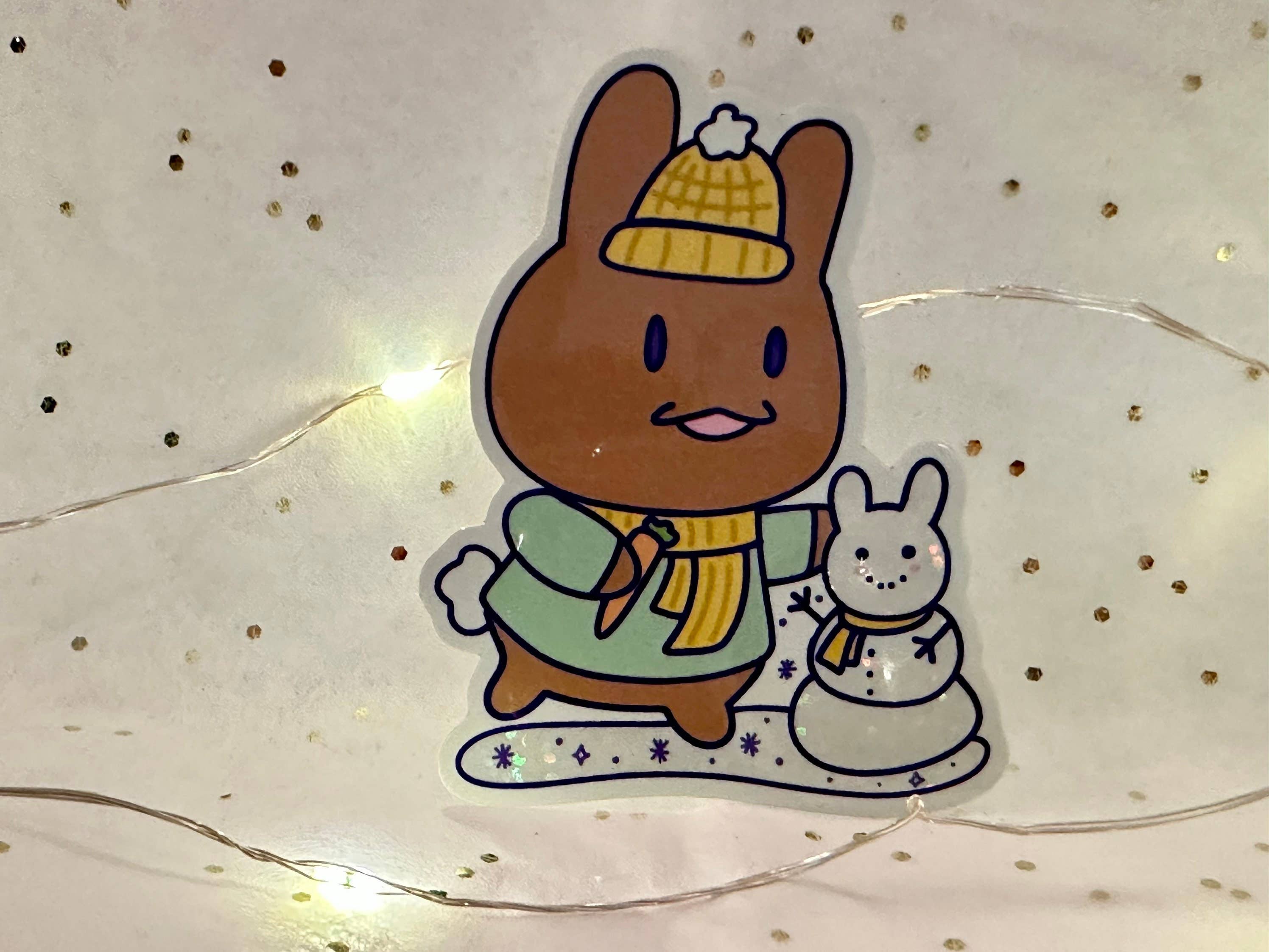 Courtney Elizabeth Studio - Wholesale Sticker - Snowbun Waterproof Glitter Sticker - Rabbit Winter Day4