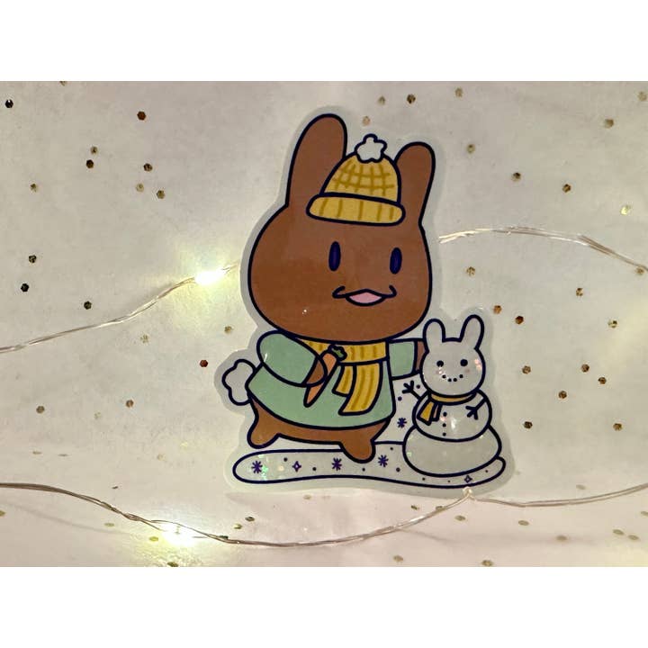 Courtney Elizabeth Studio - Wholesale Sticker - Snowbun Waterproof Glitter Sticker - Rabbit Winter Day4