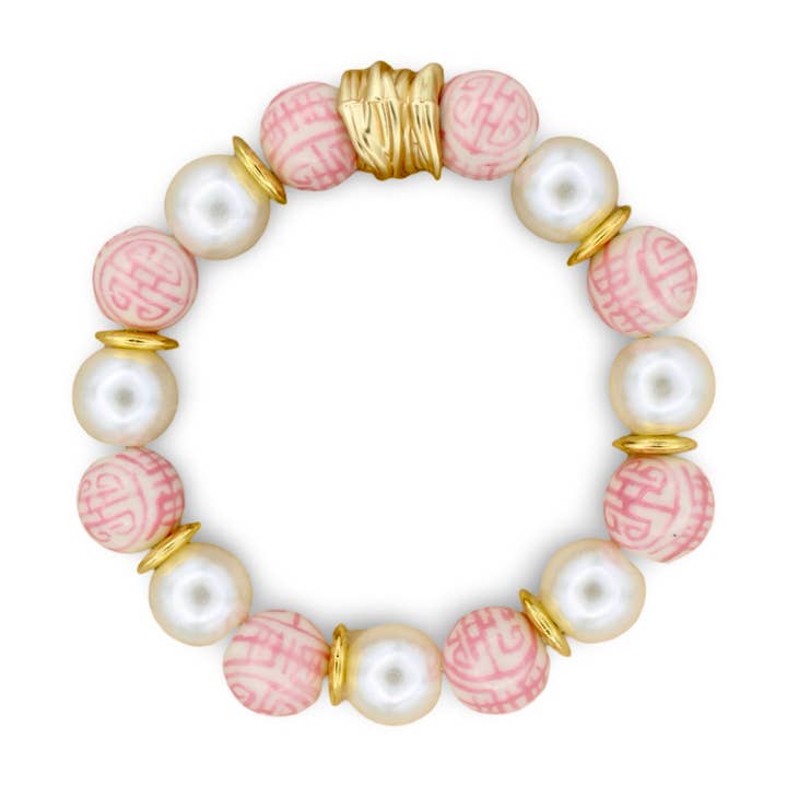 Bracelet Magnolia • Rose pour la vente par Traci's Beads