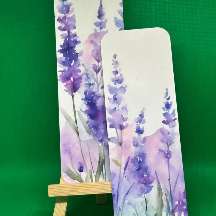 Purple Watercolor Lilacs double sided bookmark for wholesale by Forever Yours, Me