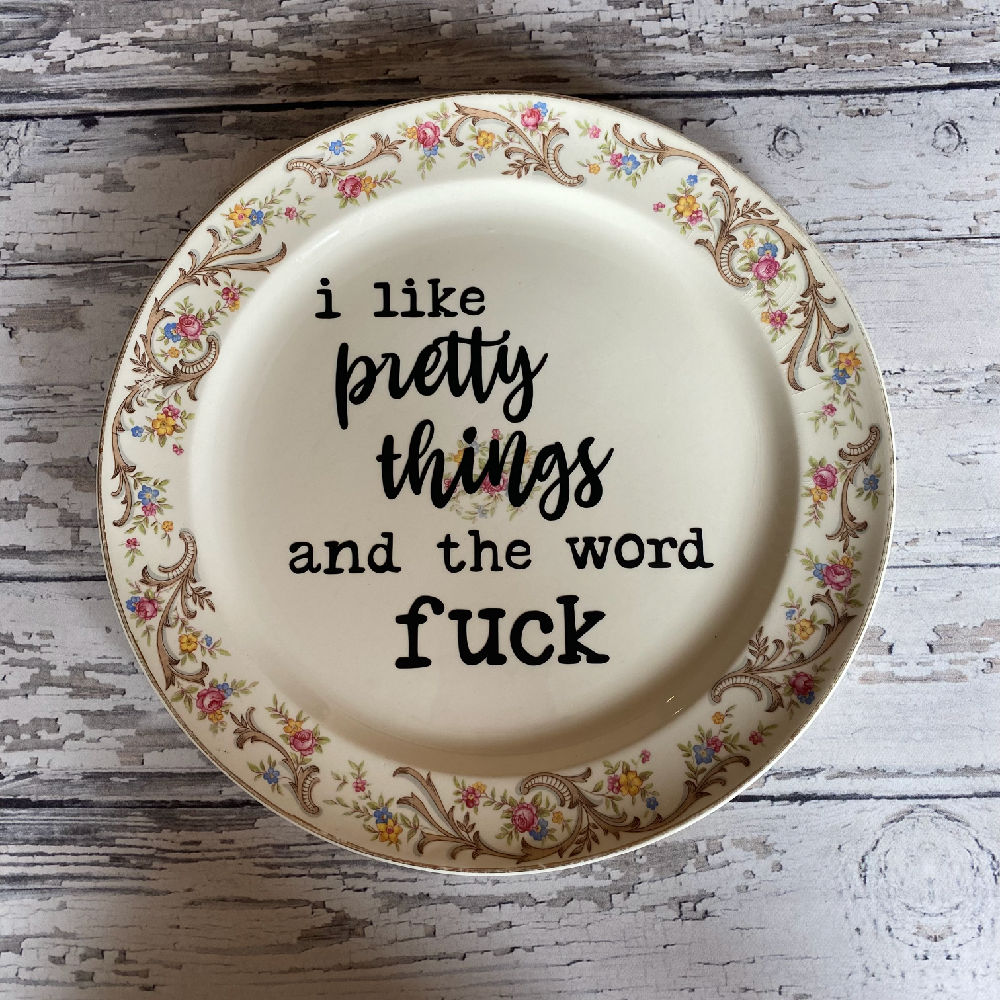 pretty little creeps - Wholesale Decorative Plate/Dish/Bowl - Upcycled Funny Plates, Pretty Things ,Gift Shop0