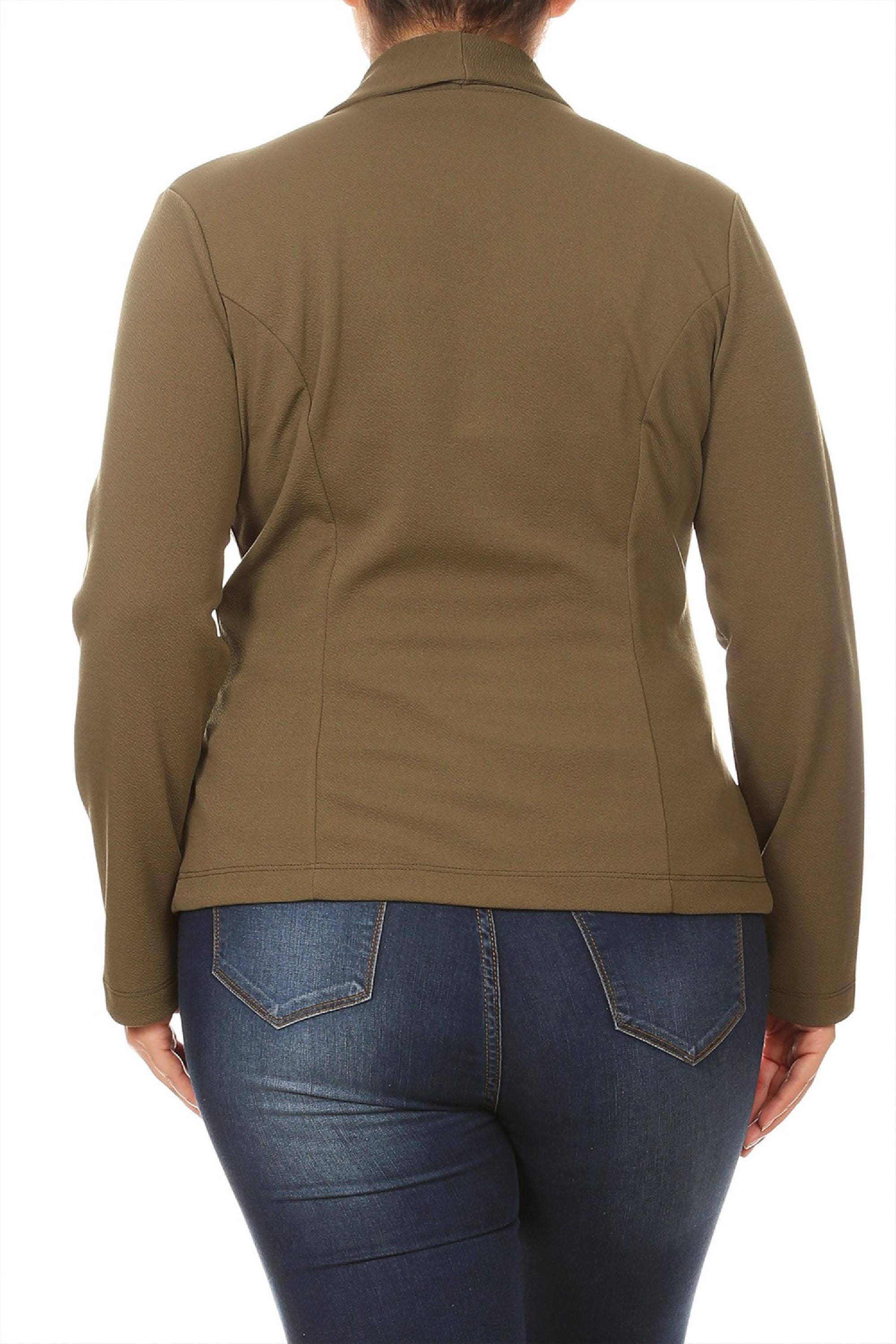 MOA COLLECTION - Wholesale Blazer - Women's - Women's Solid Casual Plus Size Trendy Blazer Jacket39
