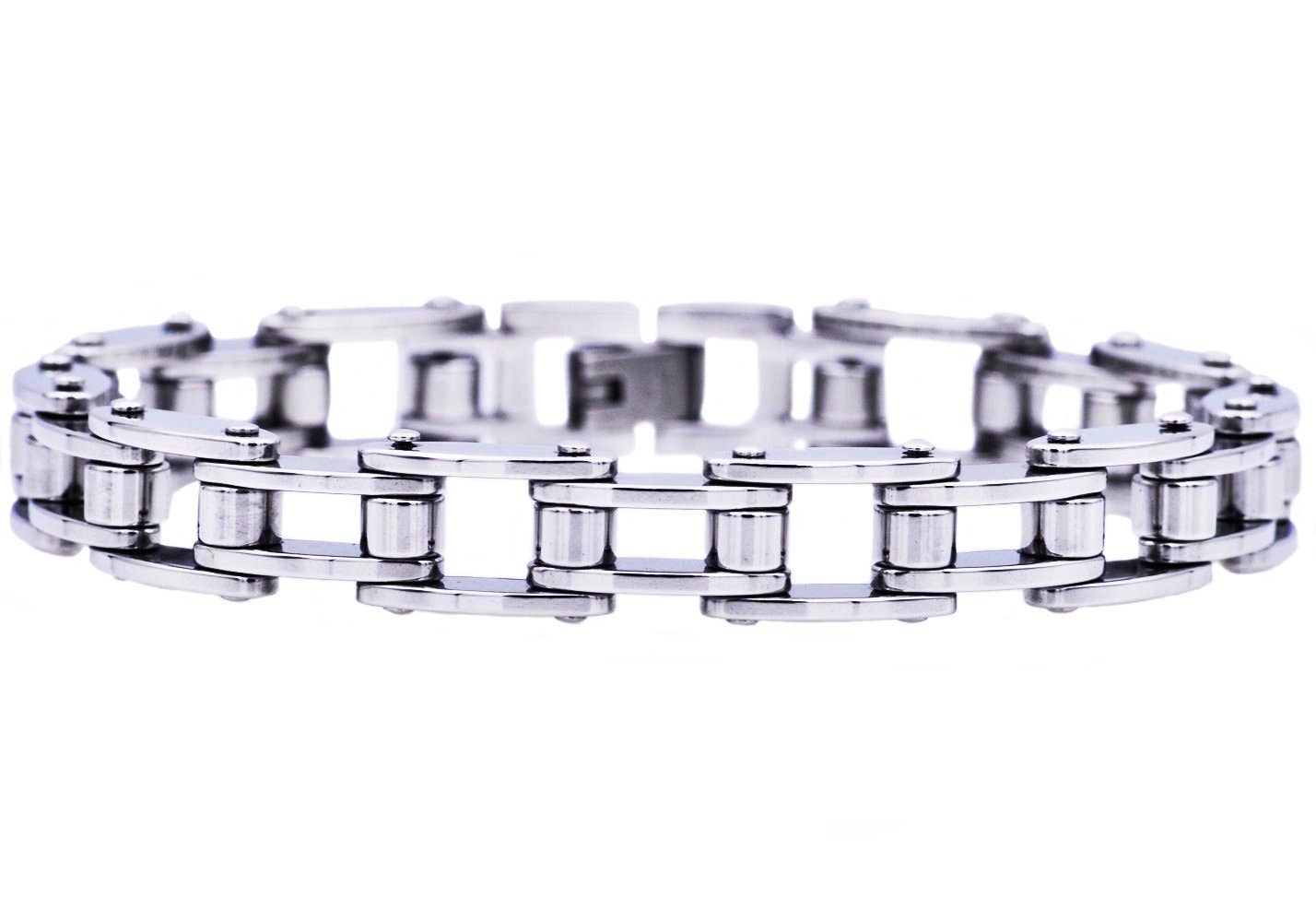 Blackjack Mens Jewelry - Wholesale Link & Chain Bracelet - Men's Stainless Steel Bicycle Link Bracelet0
