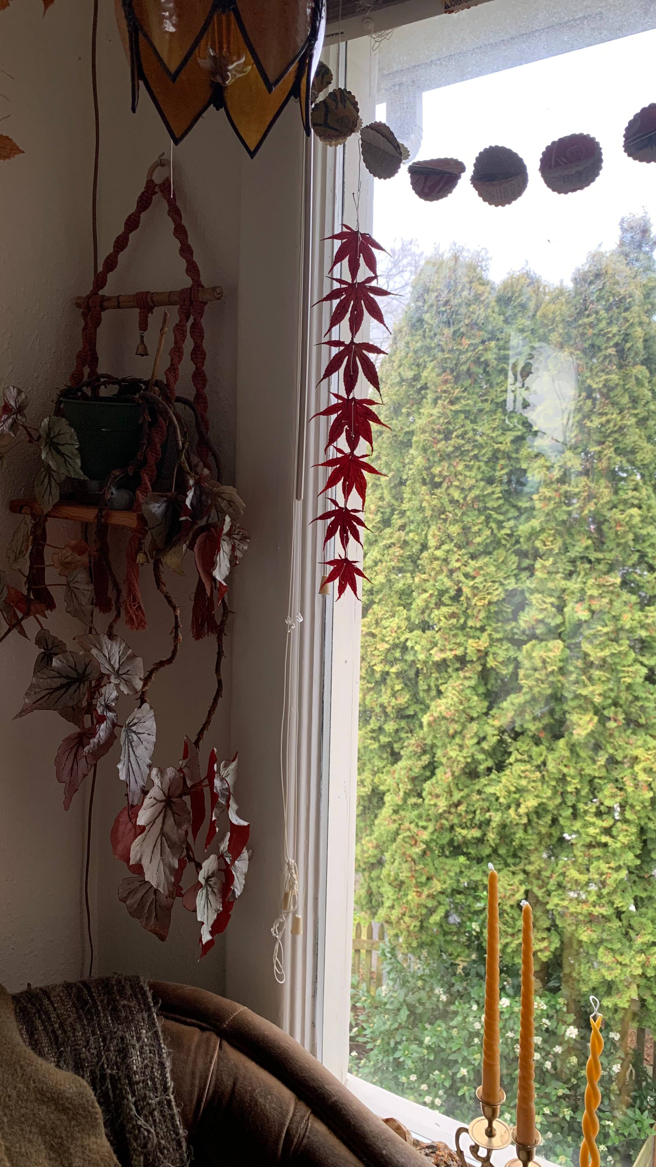 Twig and Snip - Wholesale Bunting/Garland - Dried Japanese Maple Leaf Dangle - Burgundy2