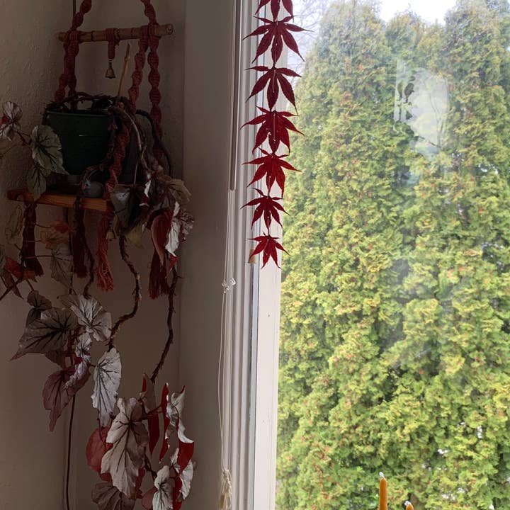 Twig and Snip - Wholesale Bunting/Garland - Dried Japanese Maple Leaf Dangle - Burgundy2