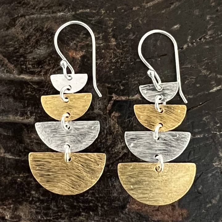 Pendientes colgantes de plata de fases lunares para venta al por mayor de Anantara