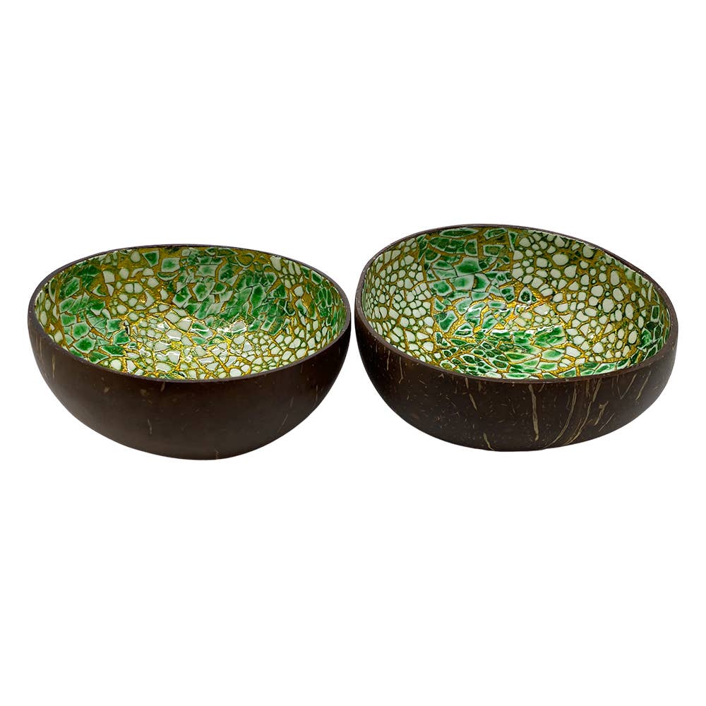 VIE - Wholesale Decorative Plate/Dish/Bowl - Hand-Painted Coconut Bowls, Lacquered, Set of 260