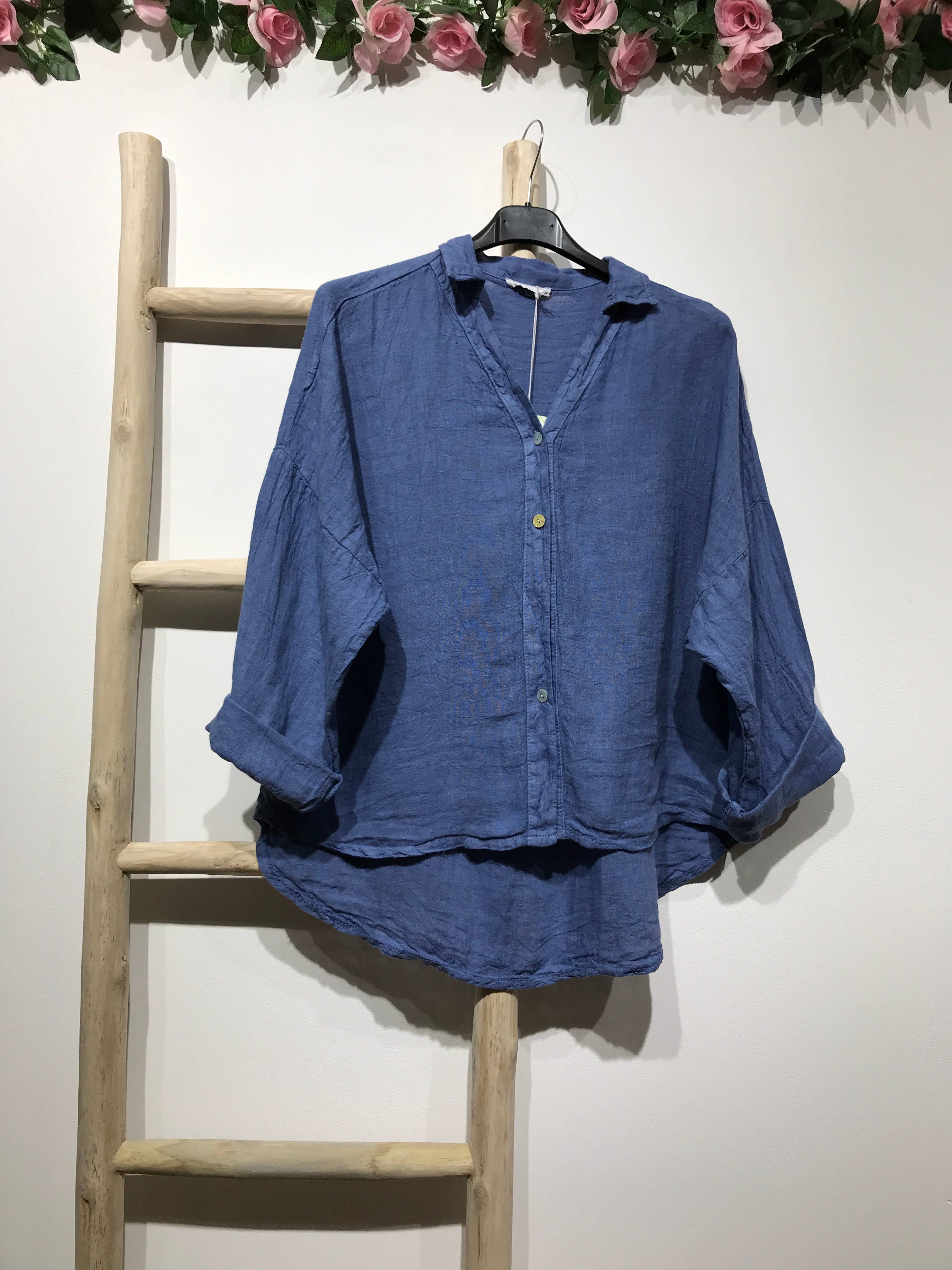 LINEN & COTTON HOUSE - Vente Chemise à col boutonné – femme - CHEMISE EN LIN. 48902 NINA66