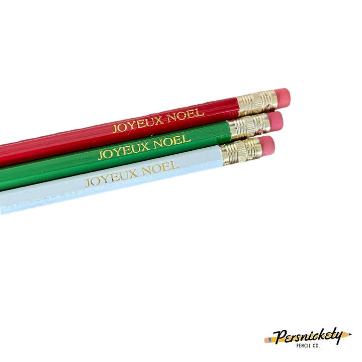 JOYEUX NOEL Pencils | Holiday Pencils | Seasonal Gifts for wholesale by Persnickety Pencil Co.