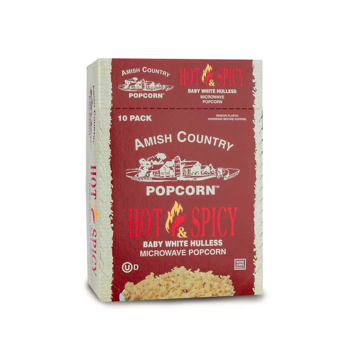 10pk Microwave Hot N Spicy Popcorn for wholesale by Amish Country Popcorn
