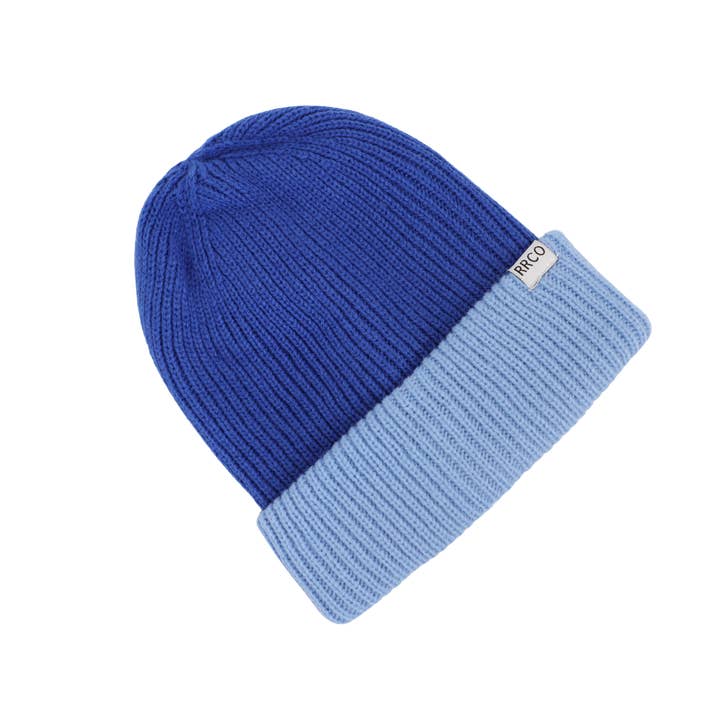 Thick Knit Beanie Dark Blue/Light Blue for wholesale by RAD RIVER CO.