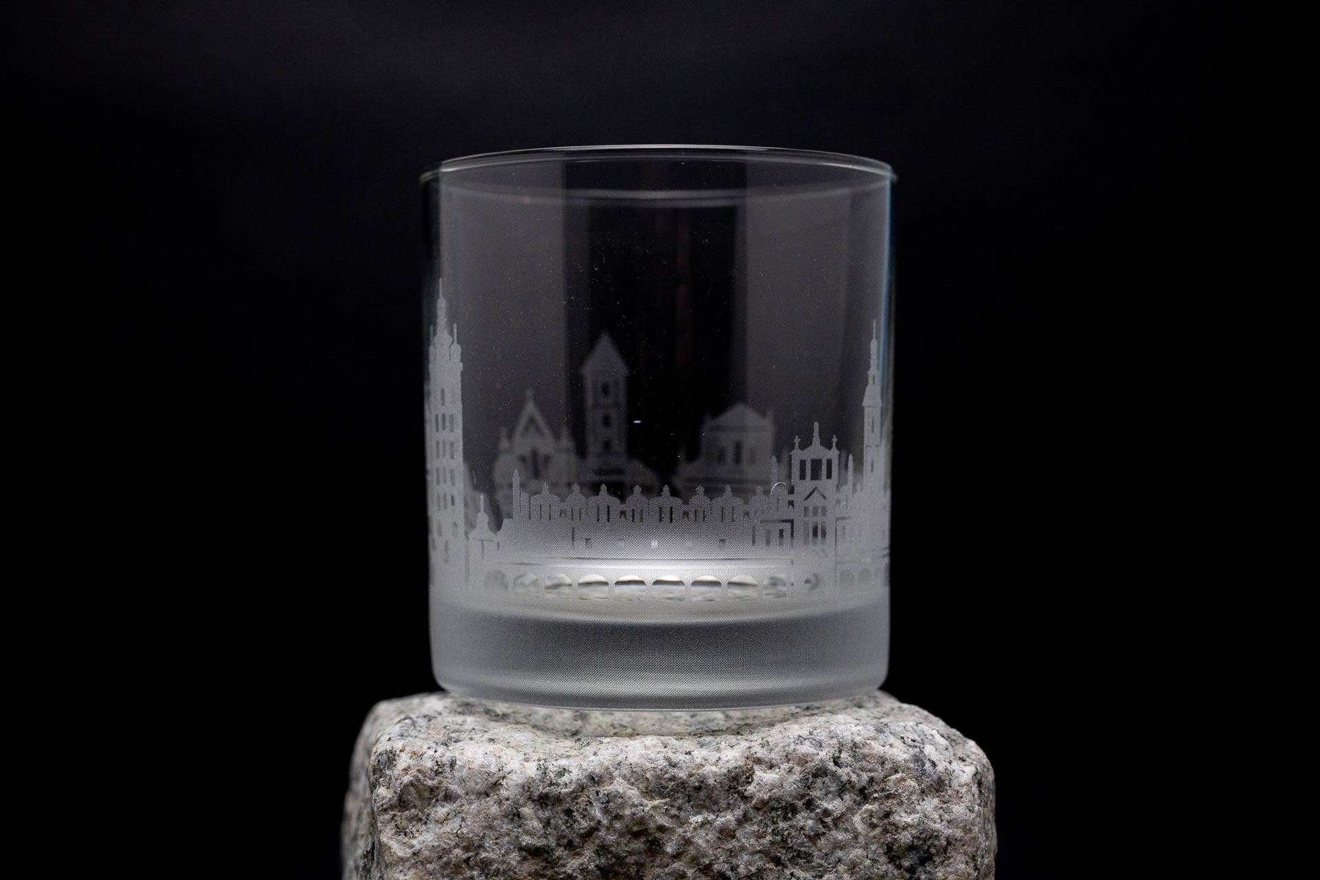 Urban & Etched - Wholesale Cocktail/Liquor Glass - Krakow, Poland Skyline Rocks Glass1