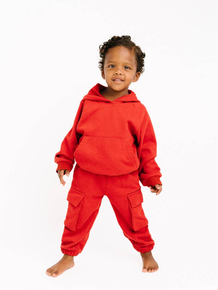 Little One Shop - Wholesale Top & Pant Set - Kids - Crimson Cargo Set1