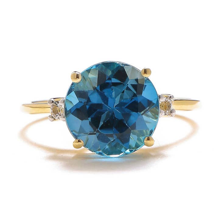 10K Gult Guld London Blå Topas Mystisk Ring RLR10208LBT för wholesale av Tiramisu