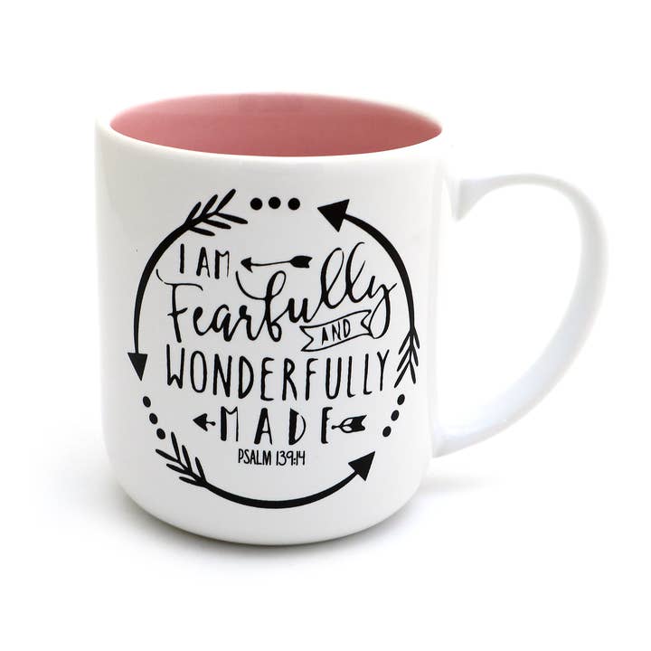 Mug Wonderly Made Psaume 139:14 pour la vente par Lenny Mud