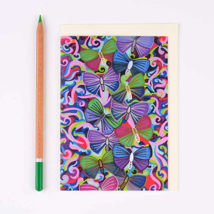 Multiple Deep Coloured Butterflies | Art Card for wholesale by Lilian G Limited