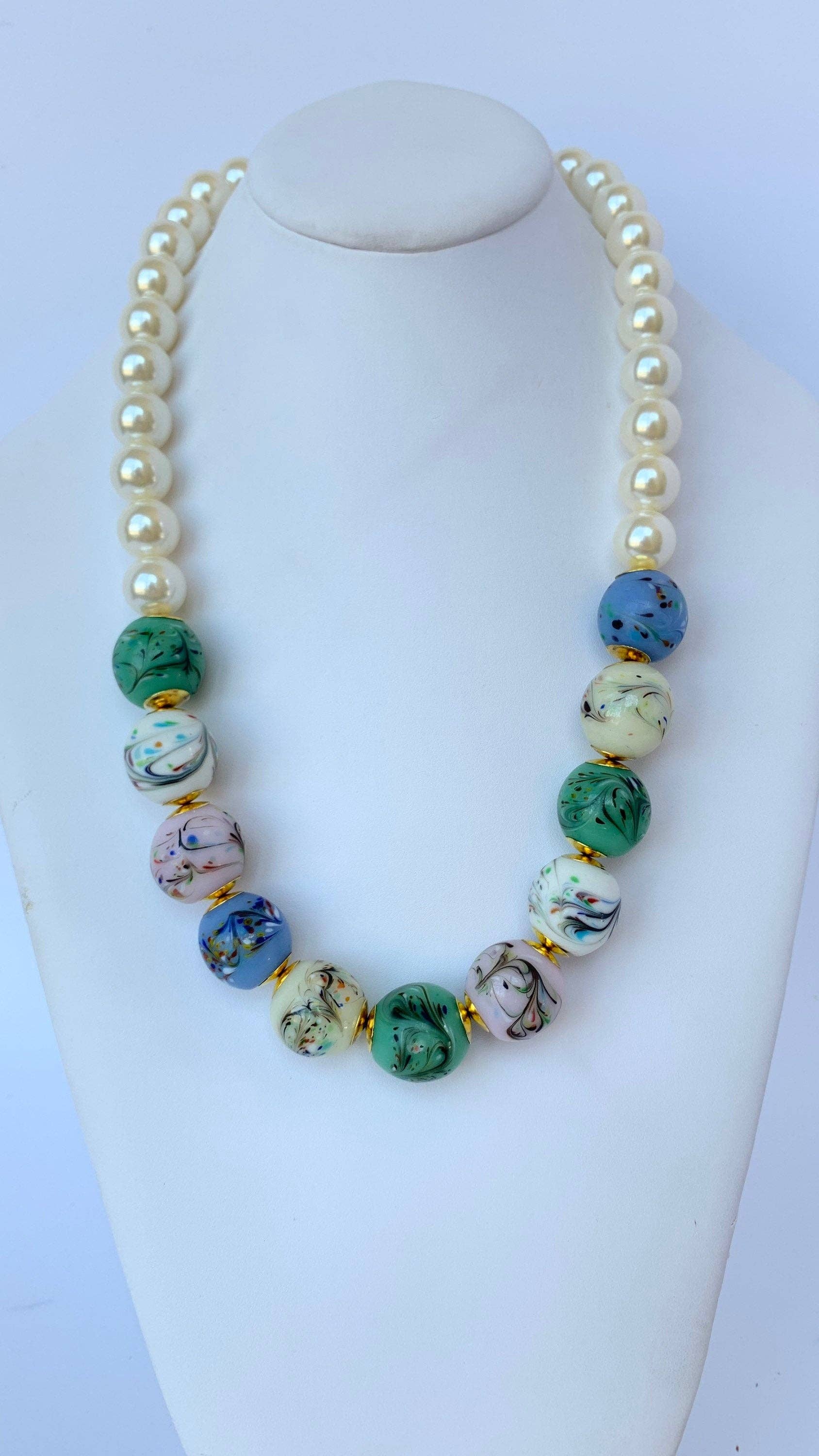 Lenora Dame - Wholesale Beaded/Pearl Necklace - Beaded Spring Statement Necklace4