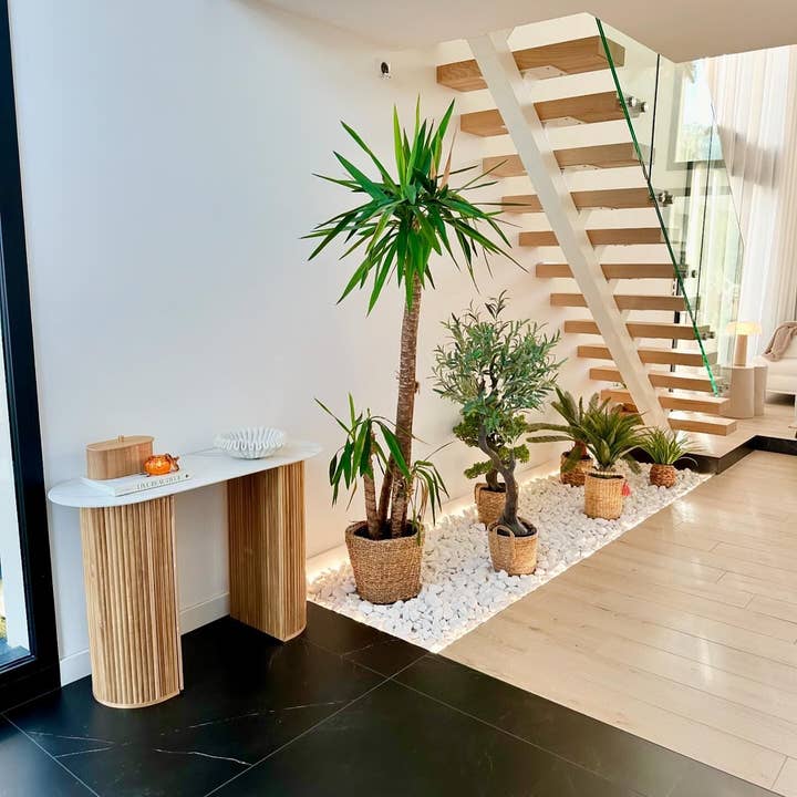 Nordlys - Wholesale Console Table - PIREUS Natural Wood and Marble Top Console3