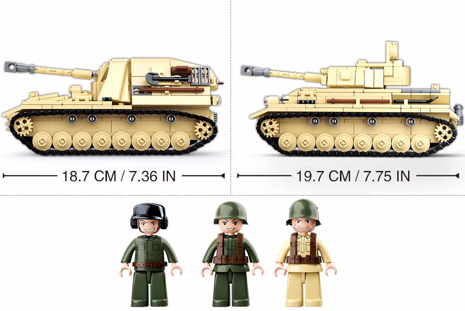 Texas Toy Distribution - Wholesale Building Set - Kids - WWII Panzer IV 2-in-1 Tank Building Brick Kit (543 Pcs)2