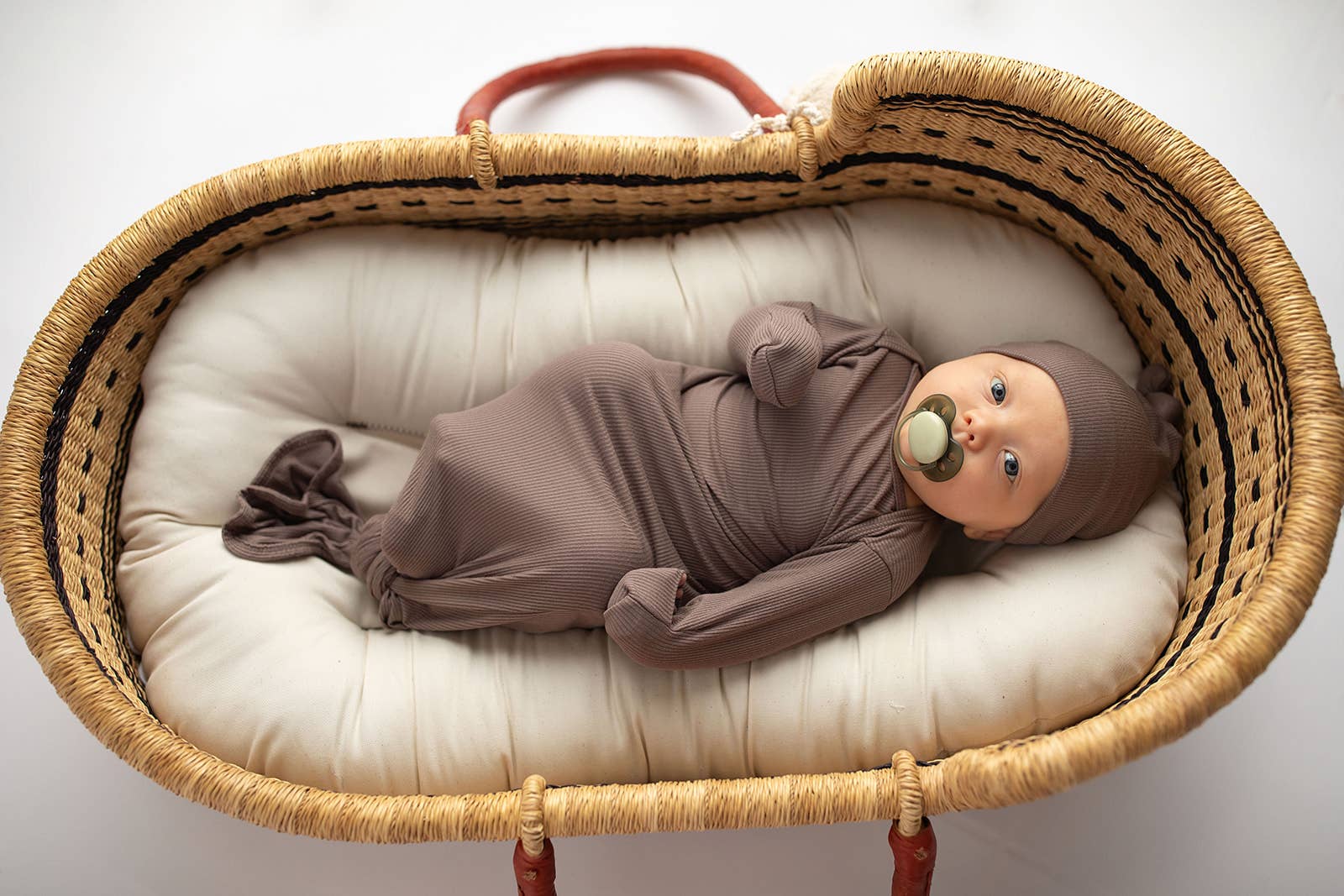 Three Little Tots - Wholesale Babygown - Baby - Cocoa Brown Ribbed Knotted Newborn Baby Gown sleepwear27