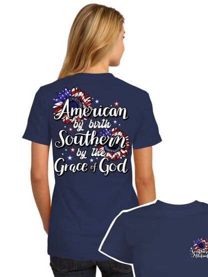 Southern Attitude - Vente T-shirt sérigraphié – femme - S-320 Southern par Grace Navy0