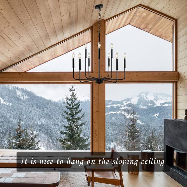 Black Farmhouse Chandelier 9 Light Dining Room Rustic for wholesale on Faire5