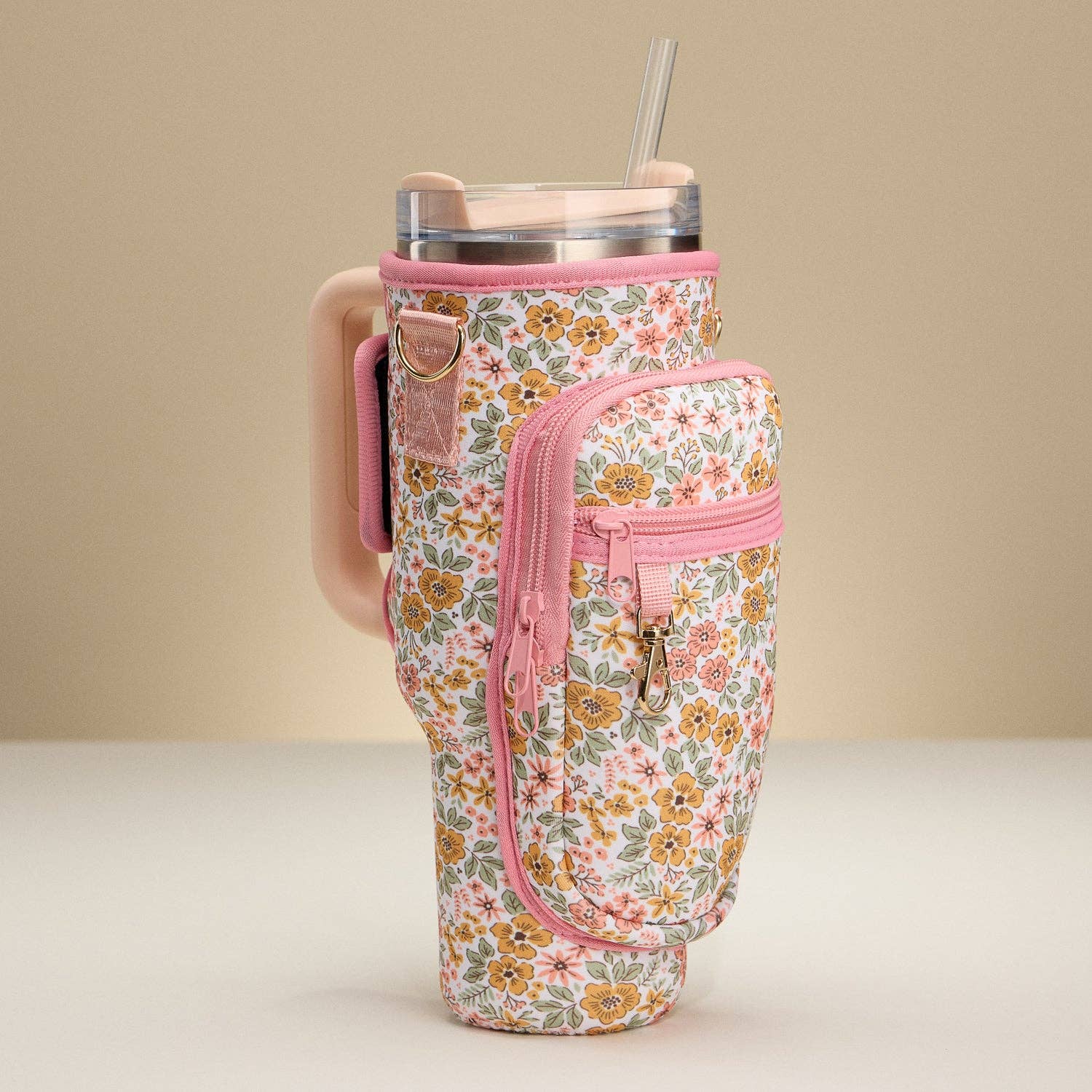 Multicolor Floral Neoprene Tumbler Carrier for wholesale on Faire1