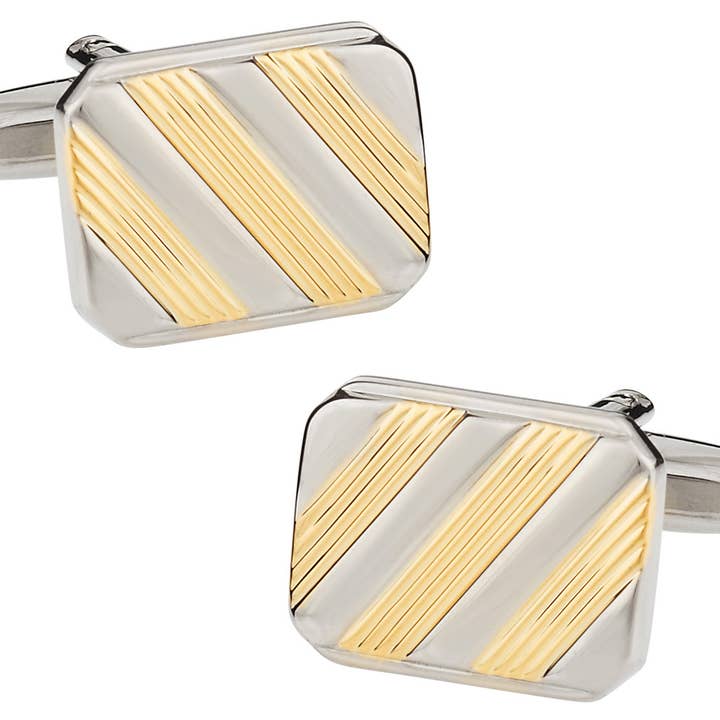 Eslabones a rayas de dos tonos para venta al por mayor de Cuff-Daddy