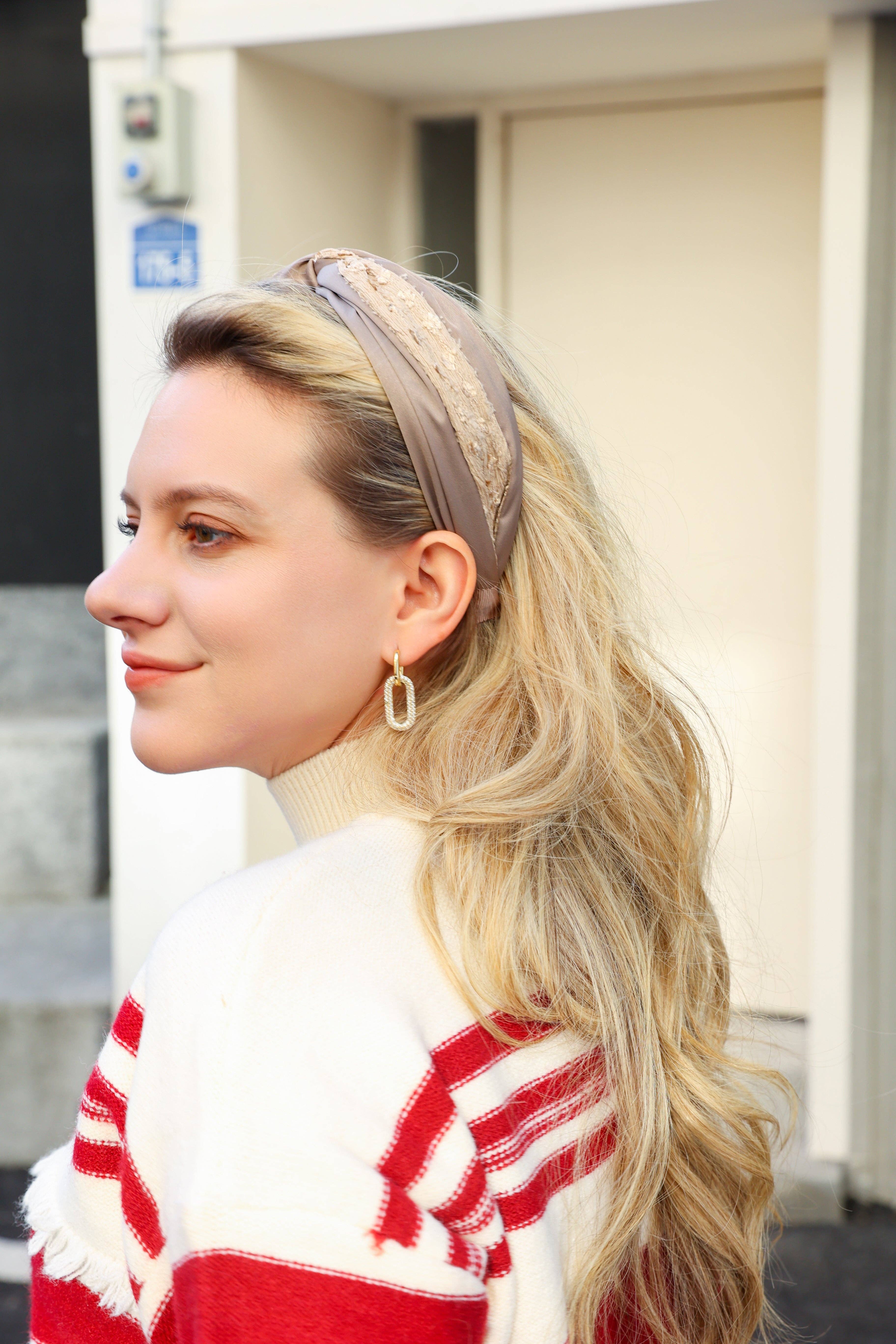 Emilie collection - Vente Bandeau – femme - Bandeau large taupe1