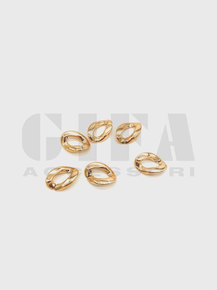 Gifa Accessori - Wholesale Band/Stacked Ring - Small modular plastic rings in gold color1