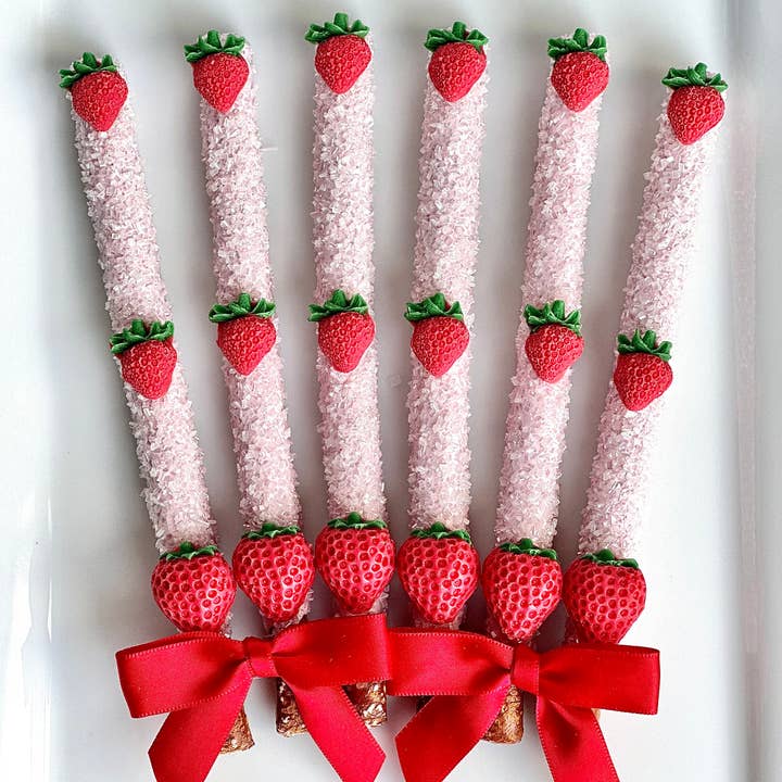 Delightful Chocolates - Wholesale Chocolate Covered Sweets - Strawberry Themed Chocolate Preztel Rods2