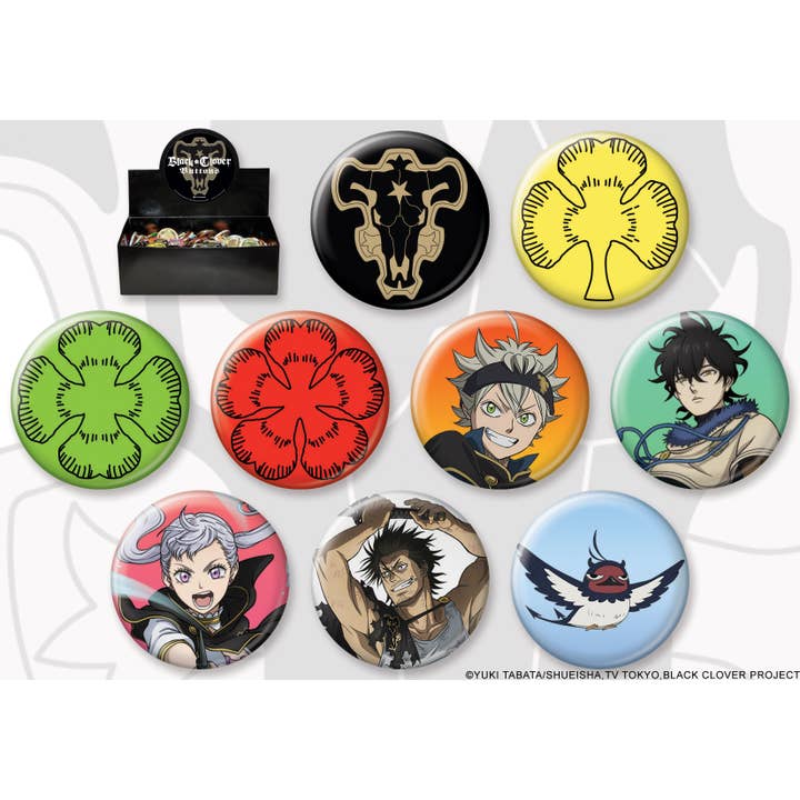 Ata-Boy - Wholesale Lapel Pin/Button - Black Clover 144 Piece Button Assortment