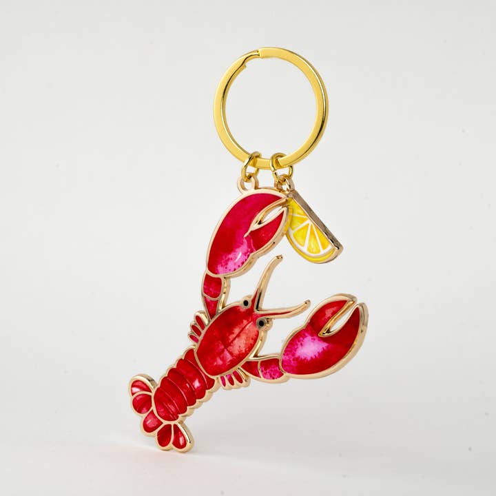 Lobster Lemon Keychain & Bag Charm, Sea Coastal Beach Gifts for wholesale by Happily Plants