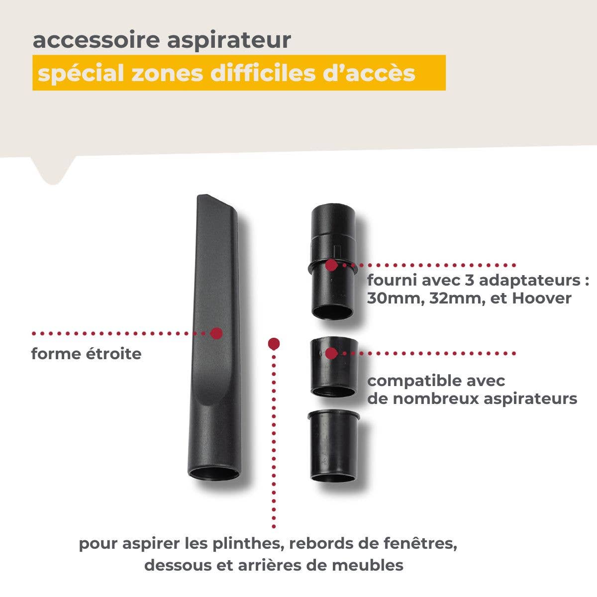 Zenker - Wholesale Vacuum Cleaner - Flat vacuum nozzle for baseboards compatible with many TopFilter vacuums2