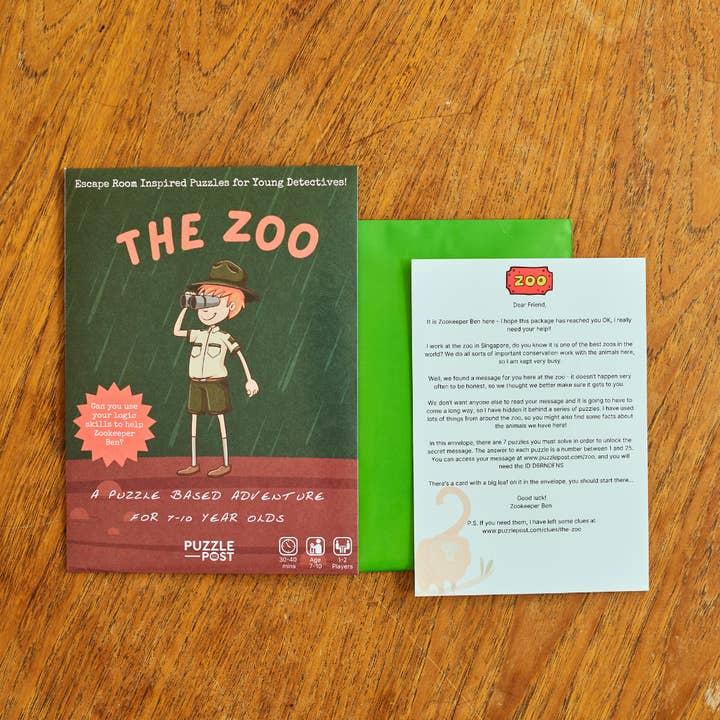 Puzzle Post Games - Wholesale Board Game - The Zoo - Children’s Escape Room (7-10) Board Game